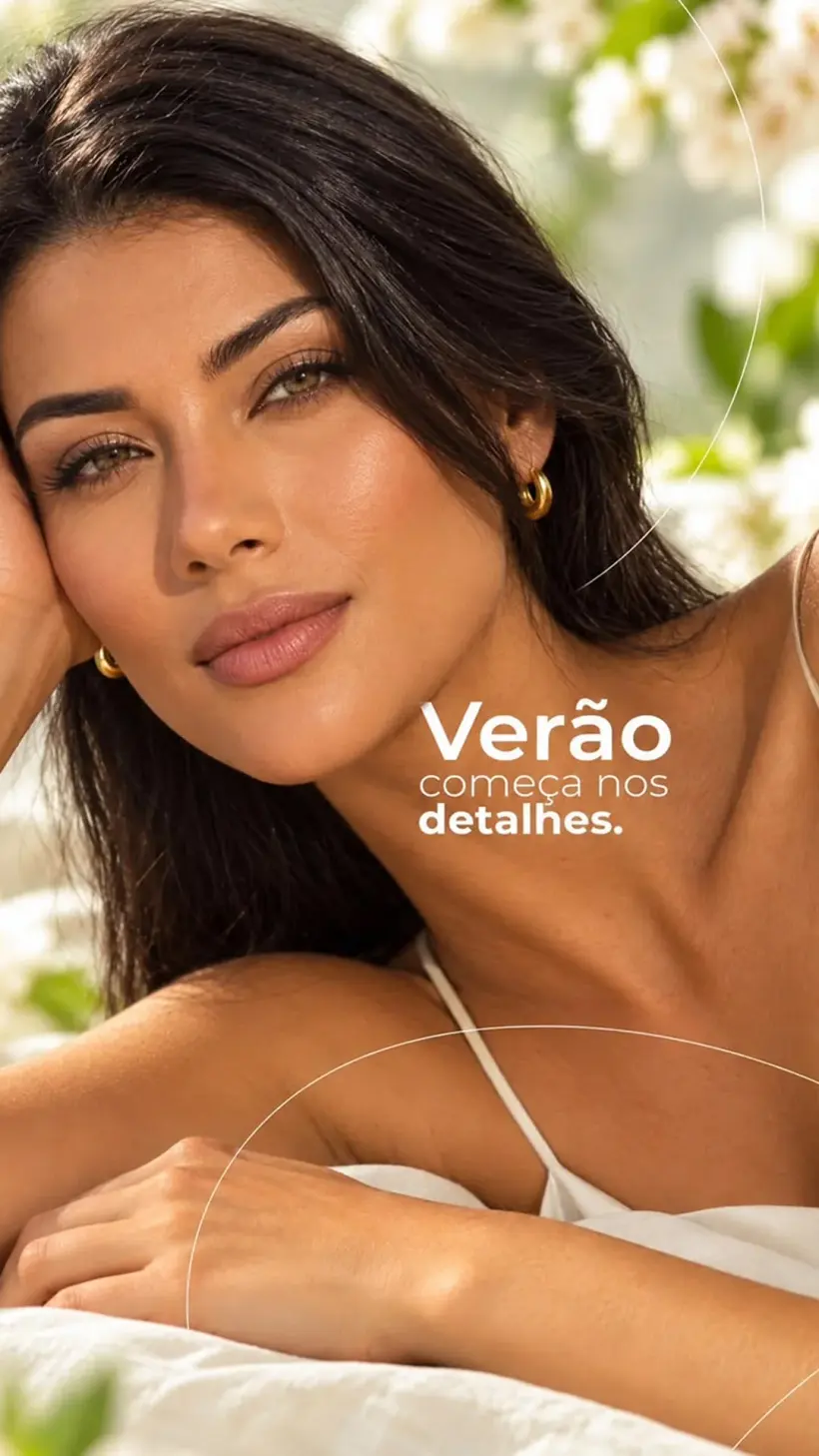Verão começa nos detalhes: modelo usando argola dourada